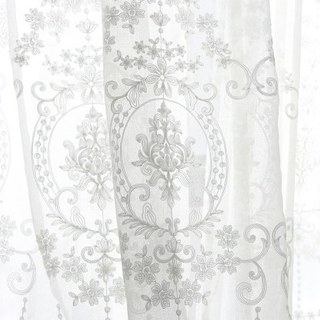 Royal Embroidered White Sheer Curtain 10
