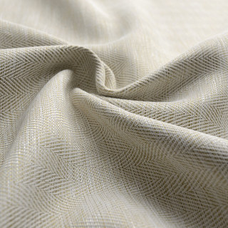 Zigzag Twill Cream Blackout Curtain Drapes With Subtle Glitter