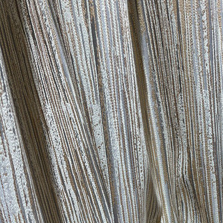Sun Beam Jacquard Striped Gold & Grey Curtain 3
