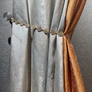 Gold Branches Luxury Jacquard Gray Curtain 5