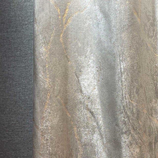 Gold Branches Luxury Jacquard Gray Curtain 1