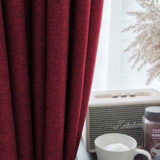 Pine Valley Burgundy Red Blackout Curtain 1