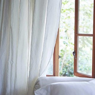 Wabi Sabi 100% Flax Linen White Heavy Semi Sheer Curtain 4